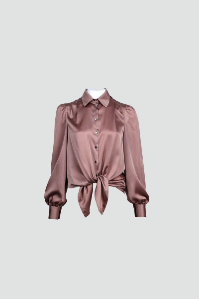 Коричневая блуза из текстиля в нарядном стиле BURVIN 8375-51 1 - фото 1