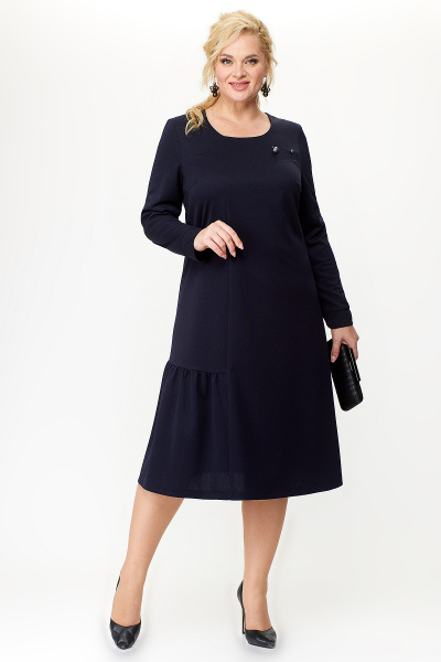 Платье А-силуэт из трикотажа с асимметричным кроем Algranda А3949 - фото 2