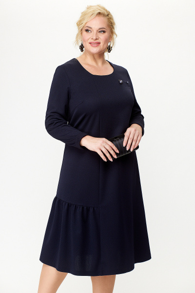 Платье А-силуэт из трикотажа с асимметричным кроем Algranda А3949 - фото 1