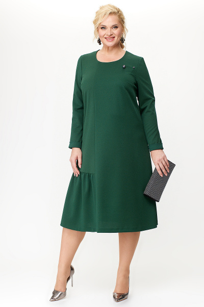 Платье из трикотажа с брошью и асимметричным передом Algranda А3949- 4 - фото 7