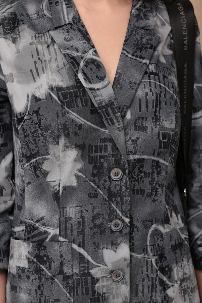 Жакет полуприлегающий с накладными карманами из хлопка Линия Л А-1665 серый - фото 2