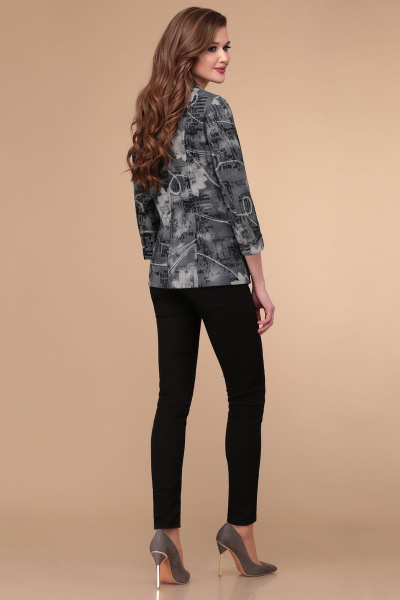 Жакет полуприлегающий с накладными карманами из хлопка Линия Л А-1665 серый - фото 3