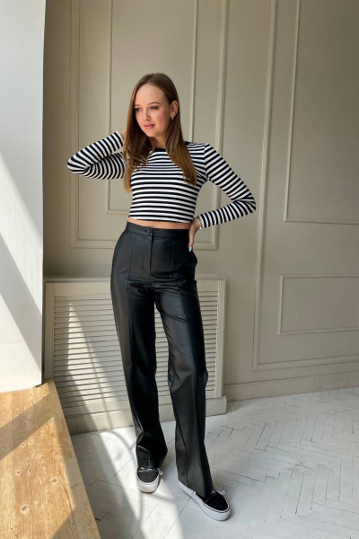 Демисезонные классические брюки из текстиля с карманами PUR PUR 11-138 - фото 1