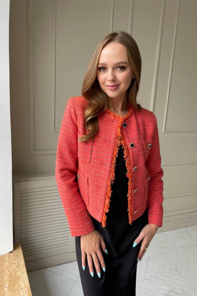 Деловой демисезонный жакет на пуговицах из текстиля PUR PUR 11-214 - фото 3