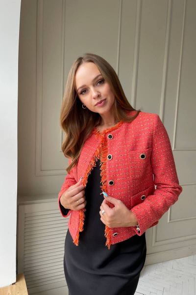 Деловой демисезонный жакет на пуговицах из текстиля PUR PUR 11-214 - фото 2