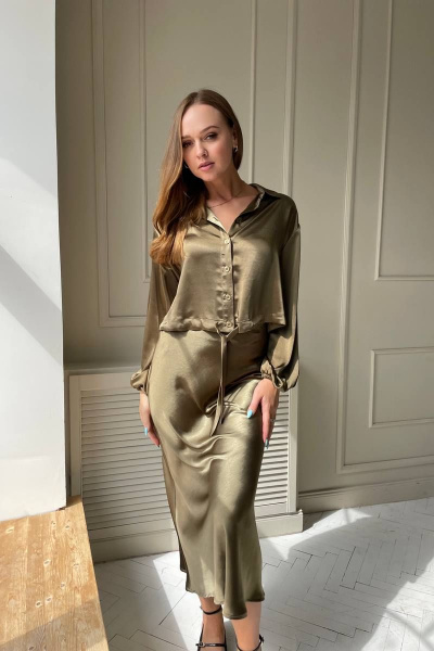 На каждый день комплект: блуза и юбка из текстиля PUR PUR 11-150 - фото 1