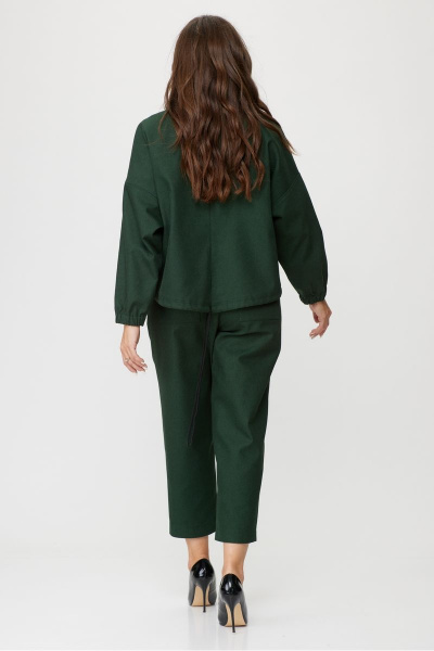 Демисезонный зеленый костюм из хлопкового джинса Michel chic 1351 зеленый - фото 8