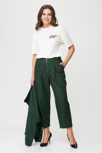 Демисезонный зеленый костюм из хлопкового джинса Michel chic 1351 зеленый - фото 6