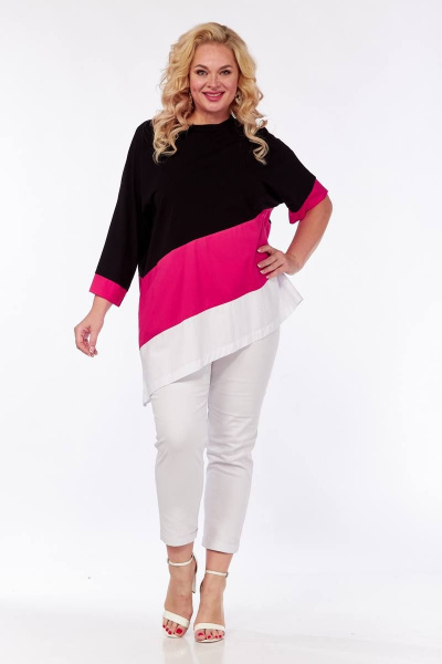 Туника Fita 1141 черный-фуксия - фото 6