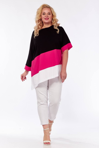 Туника Fita 1141 черный-фуксия - фото 5