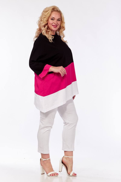 Туника Fita 1141 черный-фуксия - фото 4