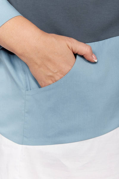 Блуза, туника Fita 1142 серо-голубой - фото 10