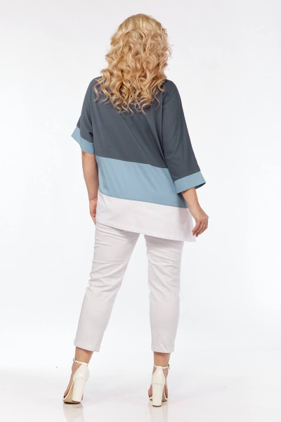 Блуза, туника Fita 1142 серо-голубой - фото 4