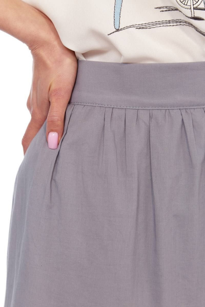 Юбка макси с подрезами и складками Fita 20271 светло-серый - фото 7
