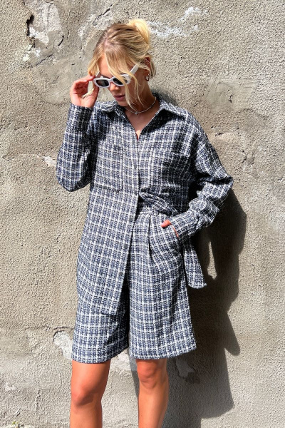 Жакет удлиненный классический полуприлегающий демисезонный Prestige 4889 мультиколор - фото 6