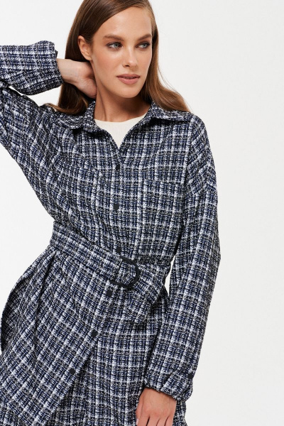 Жакет удлиненный классический полуприлегающий демисезонный Prestige 4889 мультиколор - фото 3