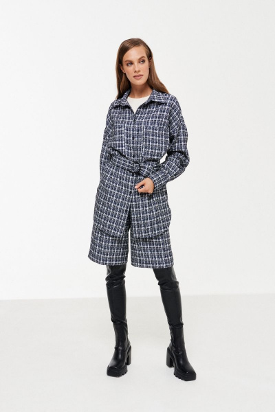 Жакет удлиненный классический полуприлегающий демисезонный Prestige 4889 мультиколор - фото 1