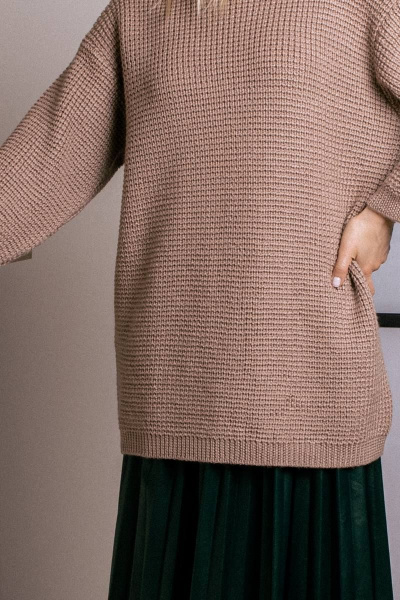 Вязаный джемпер с шерстью, стильный демисезонный Romgil 873ШТЗ розово-коричневый - фото 3
