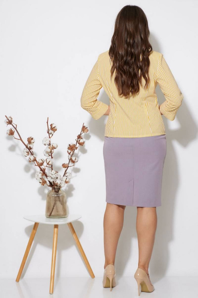 Демисезонное платье без рукавов с воланами и V-вырезом Fortuna ШЖ 463 желто-оранжевый - фото 3