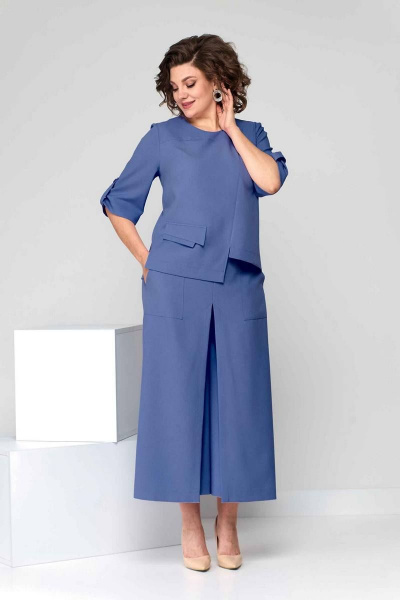 Блуза, брюки Асолия 1380 деним - фото 1