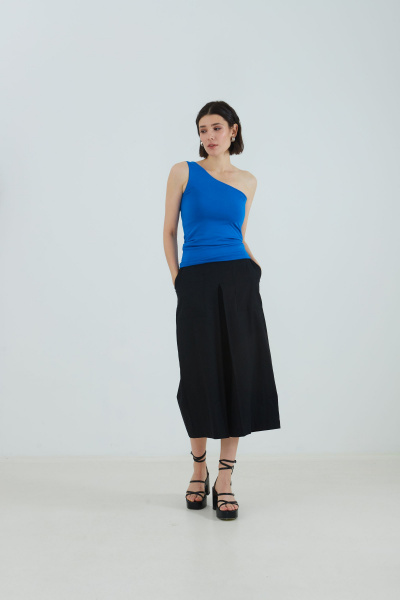 Синий летний топ из трикотажа и хлопка Elema 2К-12710-1-170 синий - фото 1