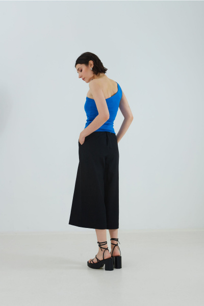 Синий летний топ из трикотажа и хлопка Elema 2К-12710-1-170 синий - фото 3