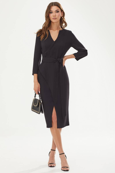 Платье фасона футляр с талиевыми вытачками и запахом Lyushe 3299 - фото 1