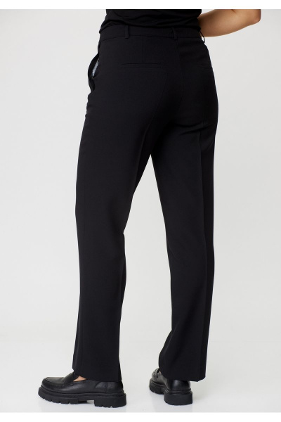 Классический комплект жакет и брюки из хлопка с карманами БелЭльСтиль 848-2_81_22+596-2_79_22 черный однотон - фото 3