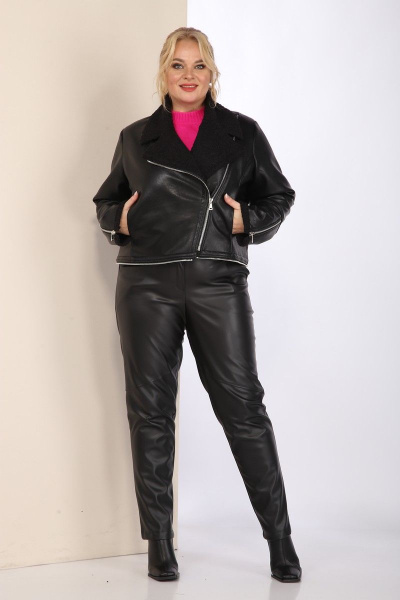 Дубленка-трансформер из экокожи с длиной до колена Celentano 2036.2 черный - фото 7