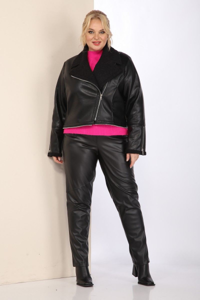 Дубленка-трансформер из экокожи с длиной до колена Celentano 2036.2 черный - фото 6