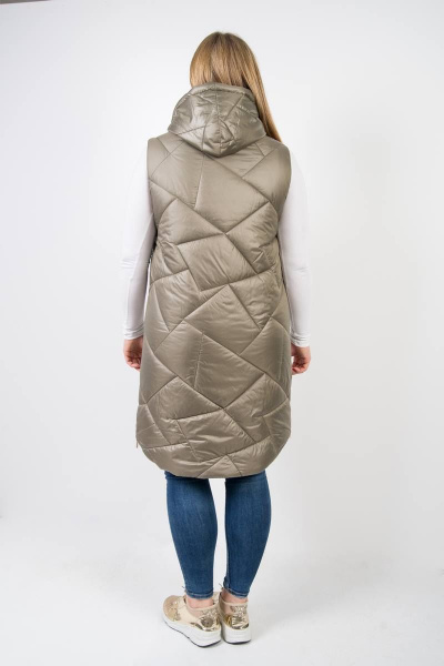 Жилет утепленный на подкладке с капюшоном для демисезона TrikoTex Stil 1856 хаки - фото 2