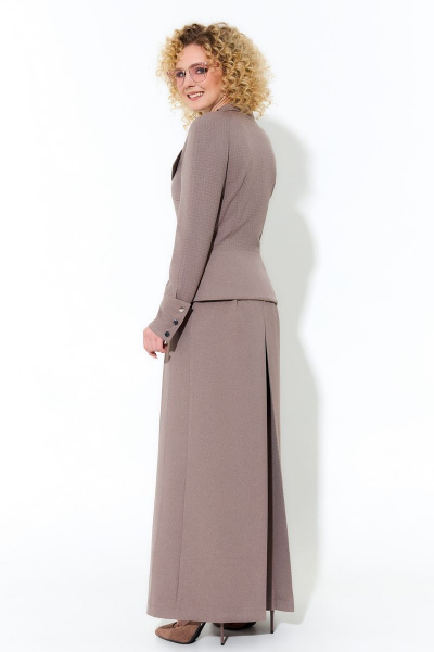 Деловой костюм 2-ка из текстиля с карманами и баской Euromoda 468 - фото 2