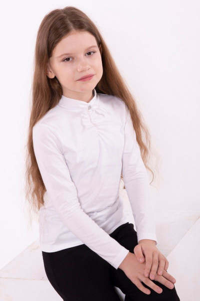 Белый трикотажный джемпер из хлопка для повседневного ношения 8 Марта 10598-3С5130Д40-122,128 белый - фото 8