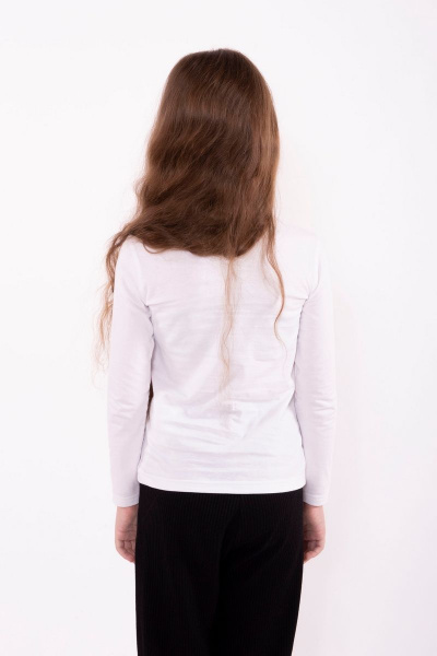 Белый трикотажный джемпер из хлопка для повседневного ношения 8 Марта 10598-3С5130Д40-122,128 белый - фото 6