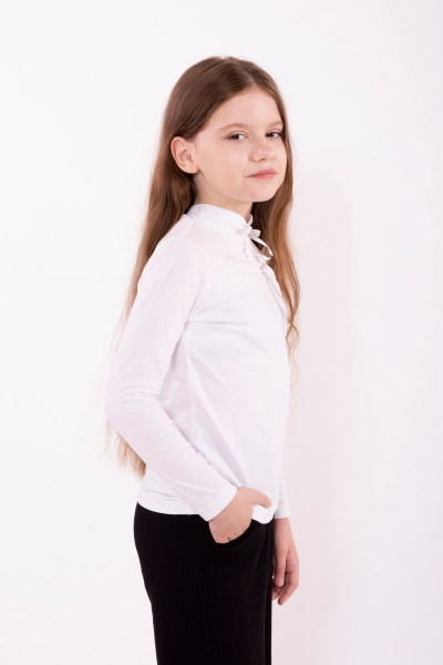 Белый трикотажный джемпер из хлопка для повседневного ношения 8 Марта 10598-3С5130Д40-122,128 белый - фото 5