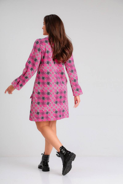 Платье из трикотажа и хлопка с принтом гусиная лапка Mubliz 097 - фото 7