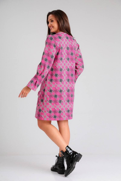 Платье из трикотажа и хлопка с принтом гусиная лапка Mubliz 097 - фото 2