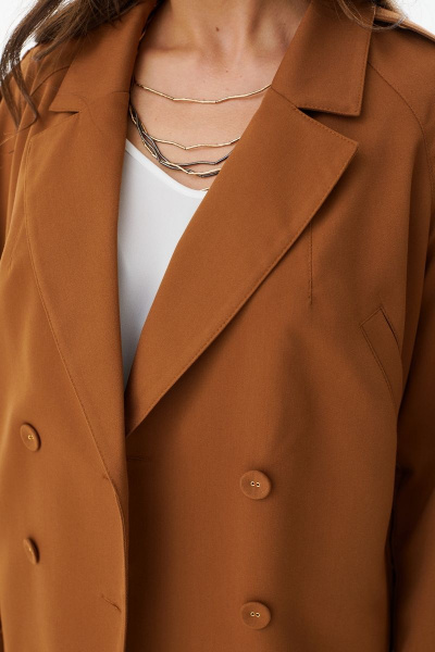 Демисезонный костюм из жакета и юбки в деловом стиле MALI 723-068 медь - фото 6