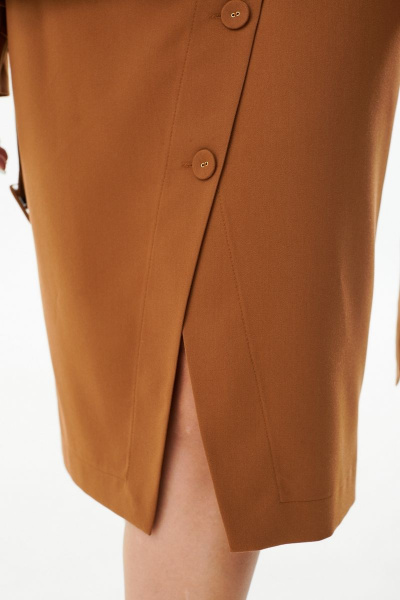 Демисезонный костюм из жакета и юбки в деловом стиле MALI 723-068 медь - фото 4