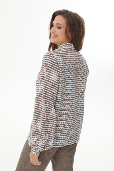 Демисезонная блуза прямого силуэта с воротником-стойкой MALI 623-075 диор - фото 5