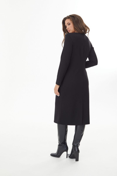 Демисезонное платье из трикотажа с принтом и округлой горловиной MALI 423-062 черный - фото 8