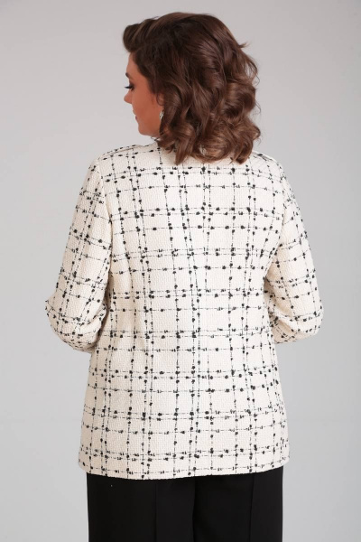 Жакет в клетку шанель из шерсти и вискозы, белый Mubliz 020 белый - фото 2