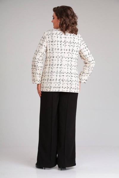 Жакет в клетку шанель из шерсти и вискозы, белый Mubliz 020 белый - фото 5