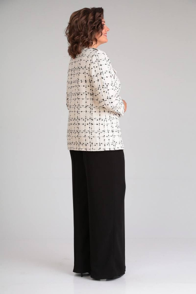 Жакет в клетку шанель из шерсти и вискозы, белый Mubliz 020 белый - фото 4