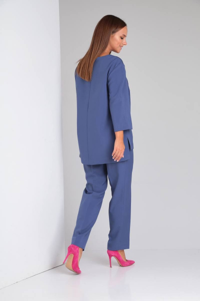 Комплект из блузы и брюк с вышивкой для демисезона TVIN 7612Л сирень - фото 3