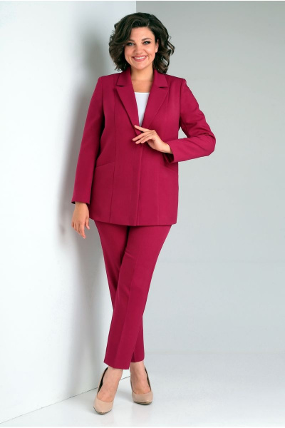 Деловой комплект: жакет, брюки и топ из костюмного материала Ивелта плюс 3647 - фото 1