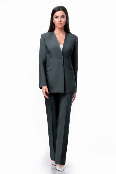 Брюки, жакет Мишель стиль 1024-2 графит - фото 1