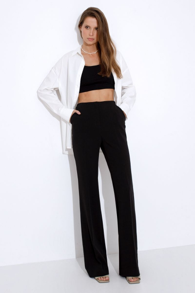 Брюки деловые из текстиля с классической посадкой Luitui R2051 черный - фото 4