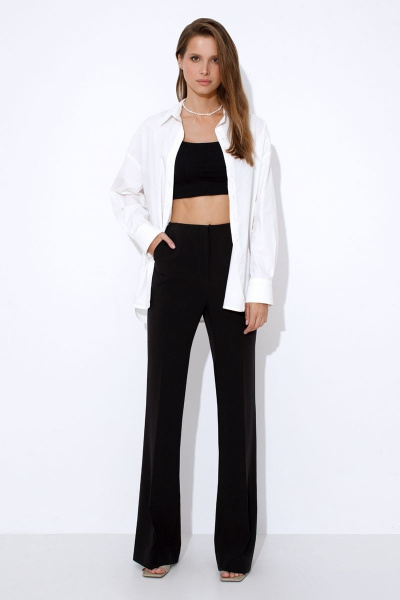 Брюки деловые из текстиля с классической посадкой Luitui R2051 черный - фото 1