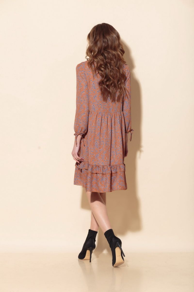 Свободное платье из шифонового принтованного шифона с воланом Anna Majewska 1355 - фото 4